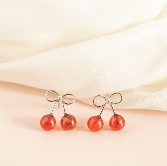 Cherry Drop Studs (S925) - Picture 3 of 7